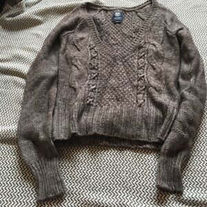 American Eagle Brown v-neck sweater